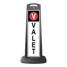 Black Reflective Vertical Sign Panel w/Base Option - Valet 