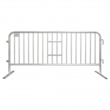 8ft Heavy Duty Galvanized Steel Crowd Control Barricade w/Flat Feet