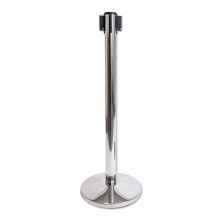 Lite Series Retractable Belt Stanchion - Polished Finish, 11ft Belt