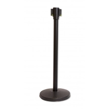 Lite Series Retractable Belt Stanchion - Black Finish, 11ft Belt
