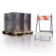 Type I Heavy Duty Plastic Panel Barricade w/Galvanized Steel Legs-  35 Pack Bundle 