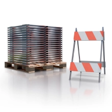 Type II Plastic Panel Barricades w/Steel Legs - 35 Pack Pallet 
