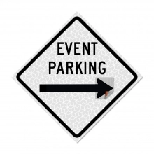White Roll Up Traffic Sign - Event Parking
