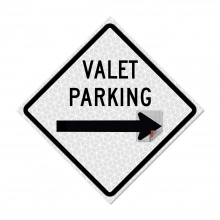 White Roll Up Traffic Sign - Valet Parking