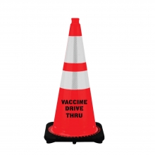 Test 28" Orange Traffic Cone, 7 lb Black Base, w/ 6" & 4" 3M Reflective Collar