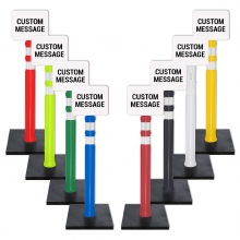 Delineator Post w/12 lbs Base & Custom Sign