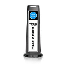 Black Vertical Sign Panel w/Base Option & Custom Artwork