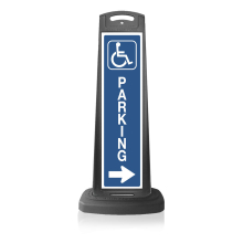 Black Reflective Vertical Sign Panel w/Base Option - Handicap Parking