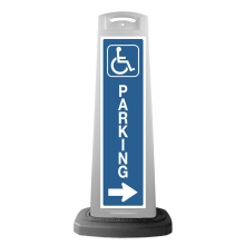 White Reflective Vertical Sign Panel w/Base Option - Handicap Parking