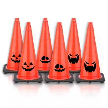 28" Orange Halloween Traffic Cones - 6 Pack
