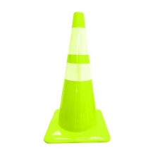 Lime PVC 28"  7 lb Traffic Cone w/ 6" & 4" collars