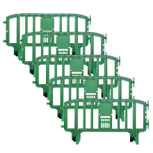 Green Movit Plastic Crowd Control Barricade - 30 Pack Pallet