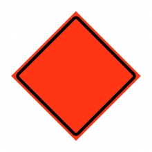 36" x 36" Roll Up Traffic Sign and Heavy Duty Cross Brace - Custom/Blank