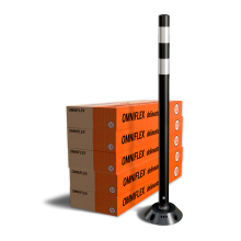 Omniflex 48 Inch Tubular Traffic Delineator - Black - 50 Pack