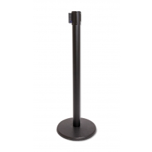Pro Series Premium Retractable Belt Stanchion, 10 ft Belt, Cast Iron Base