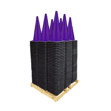 28" Purple Traffic Cones, 7 lb Black Base Pallet