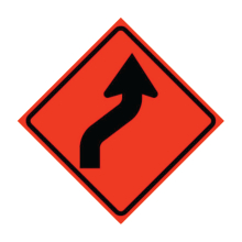 Reverse Curve Right Symbol Roll-Up Traffic Sign