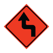 Reverse Turn Left Symbol Roll-Up Traffic Sign