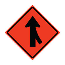 Right Lane Merge Symbol Roll-Up Traffic Sign