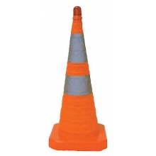 28" Orange Collapsible Pop Up Cone, w/Light 6" & 4" Reflective Collar