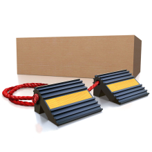 4" Aircraft Wheel Chocks Pair w/Connecting Rope Handle - 30 Pair Pack