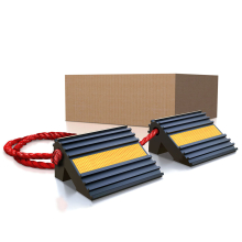 4" Aircraft Wheel Chocks Pair w/Connecting Rope Handle - 10 Pair Pack