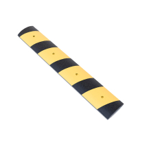 6ft Black Heavy Duty Rubber Speed Bump w/Yellow Reflective Stripes