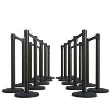 Lite Series Black Retractable Belt Stanchion - 20 Pack