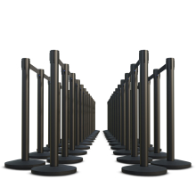 Lite Series Black Retractable Belt Stanchion - 50 Pack 