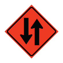 Two Way Traffic Symbol Roll-Up Traffic Sign