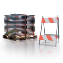 Type II Plastic Panel Barricades w/Steel Legs - 35 Pack Pallet 