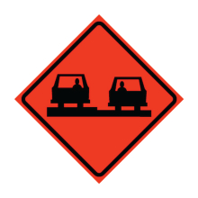 Uneven Pavement Symbol Roll-Up Traffic Sign