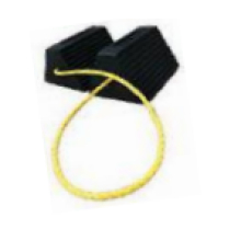 10" Aircraft Chock w/Vinyl Yellow Rope Handle 