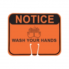 Traffic Cone Sign - Notice Wash Your Hands