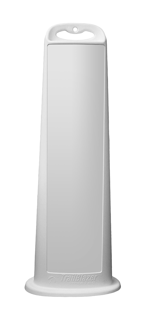 White Vertical Panel Blank w/Rubber Base - 45 Inch