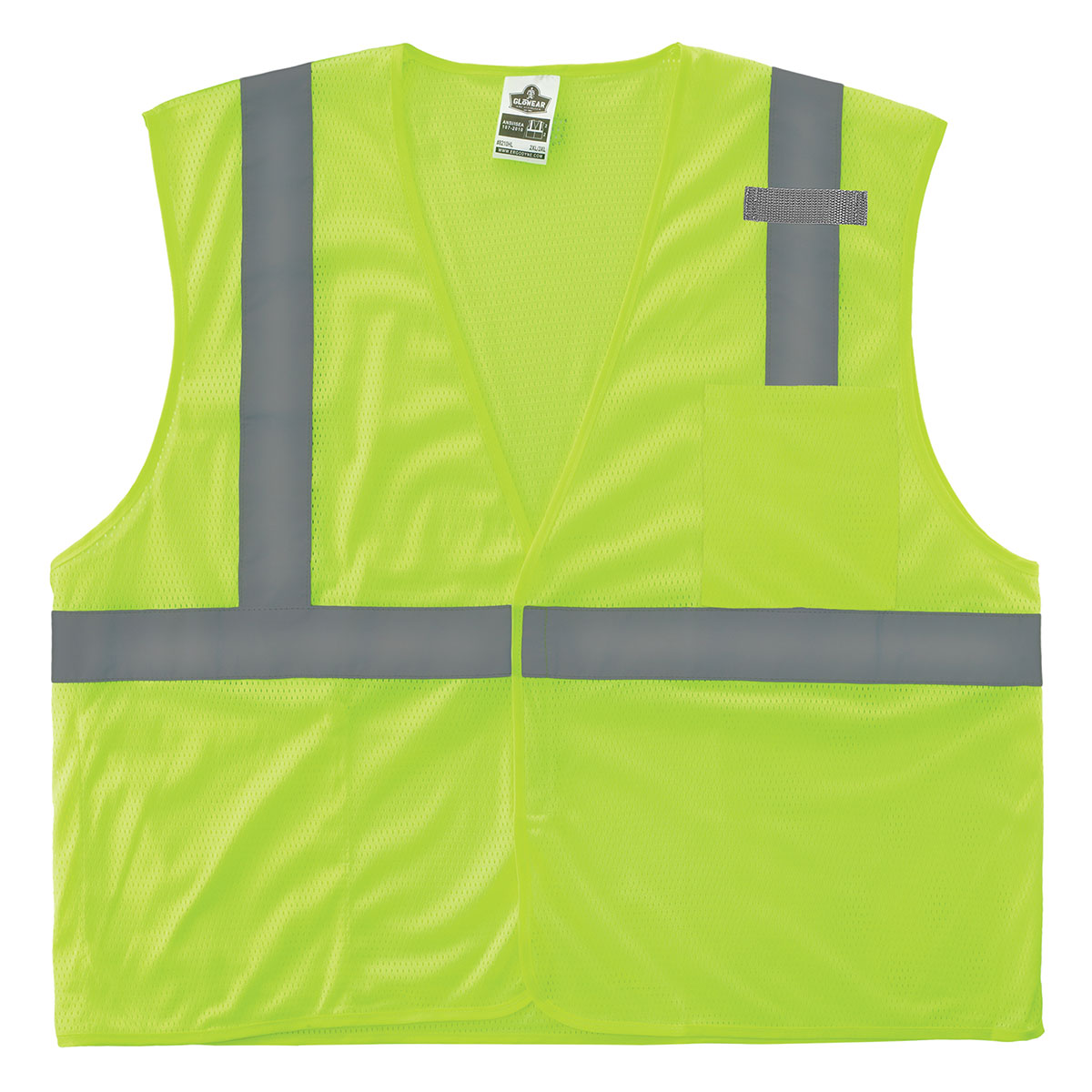 Economy GloWear Mesh Hi-Vis Safety Vest - Type R, Class 2 - Hook & Loop - Single Size