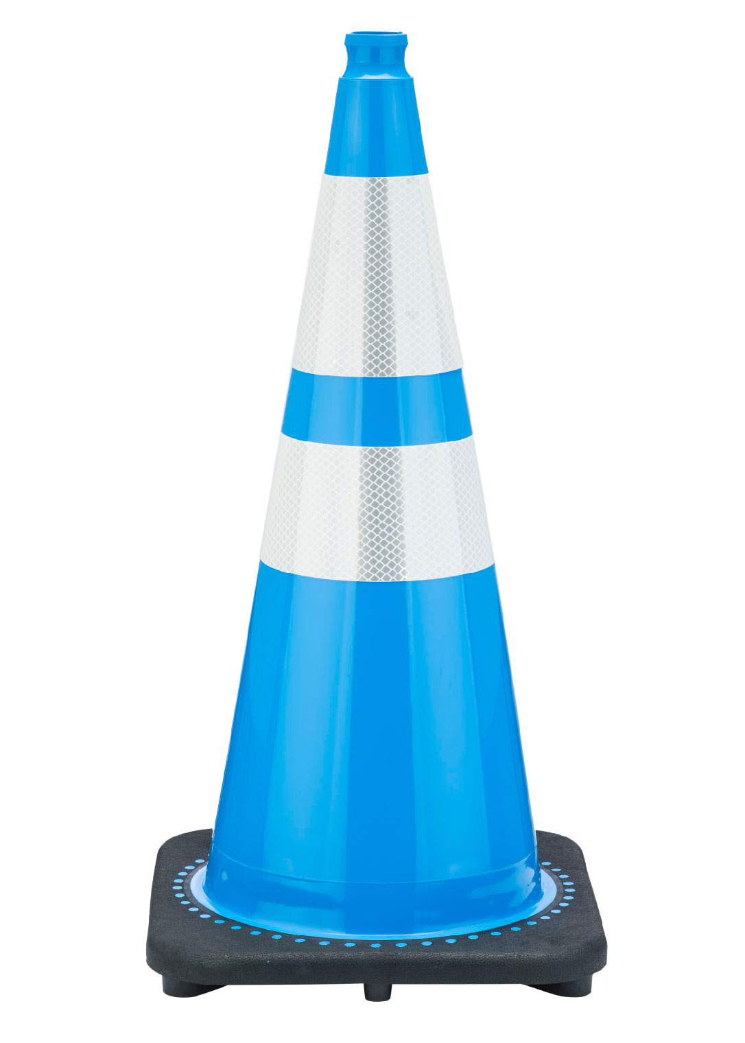 Test 28" Orange Traffic Cone, 7 lb Black Base, w/ 6" & 4" 3M Reflective Collar