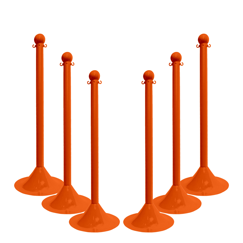 Traffic Control Light Duty 41" Plastic Stanchion Post (Pack of 6)