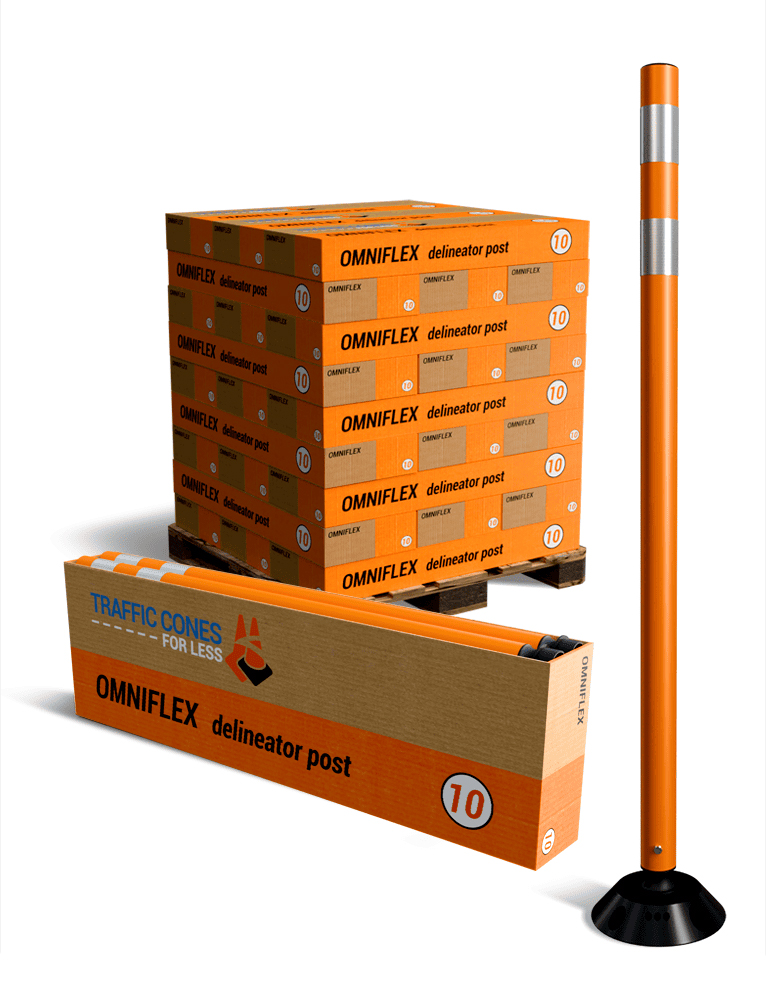 Omniflex 48 Inch Tubular Traffic Delineators - 250 Pack