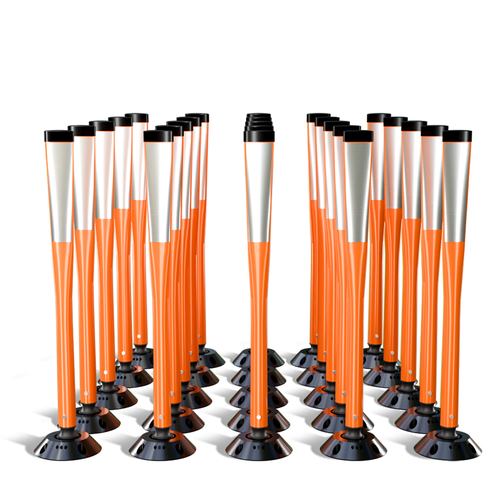 Omniflex 36 Inch Flat Top Traffic Delineator - 20 Pack