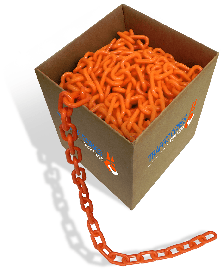Plastic Barrier Chain - 1.5 inch link, 100 feet