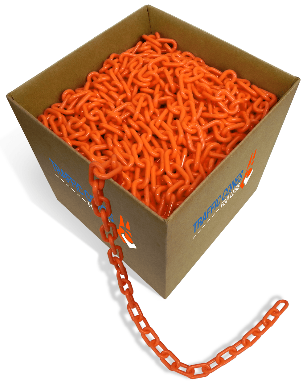 Plastic Barrier Chain - 1.5 inch link, 500 feet