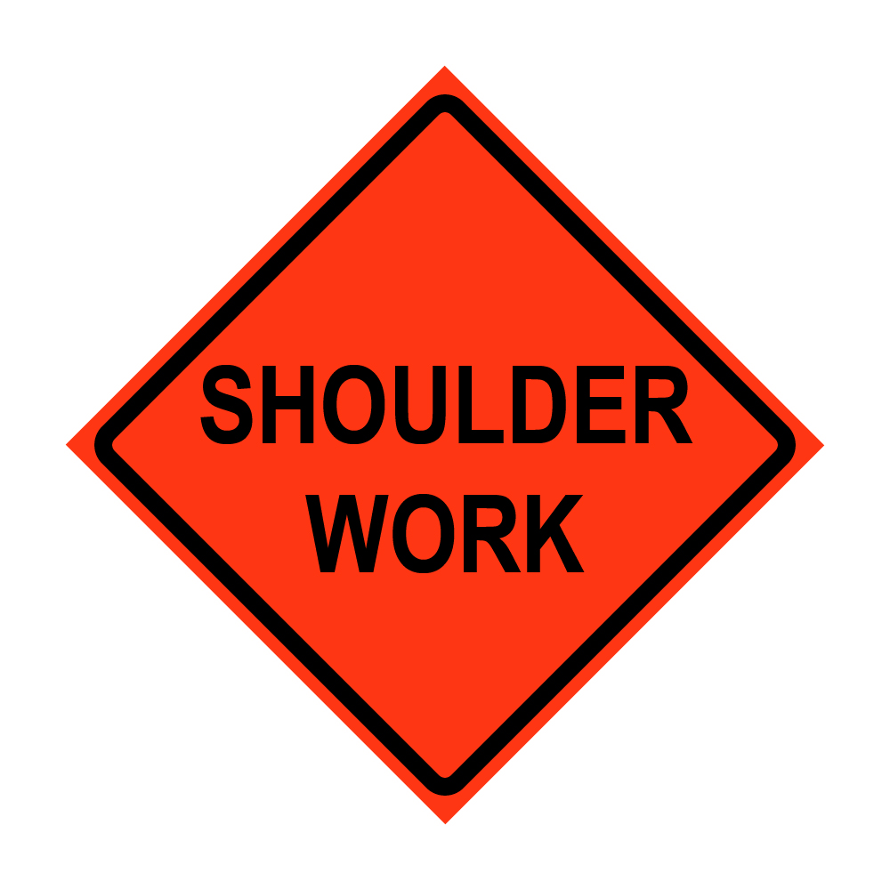 36" x 36" Roll Up Traffic Sign - Shoulder Work