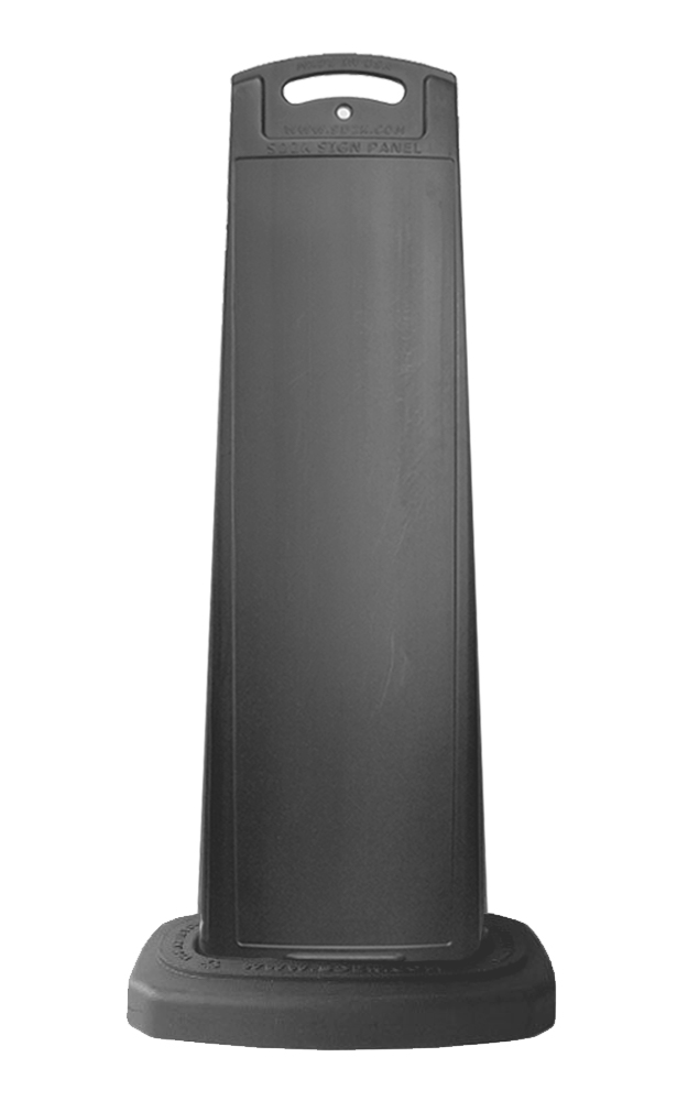 Black Vertical Sign Panel w/Base Option - Blank
