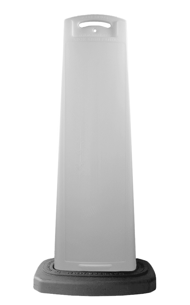 White Vertical Sign Panel w/Base Option - Blank