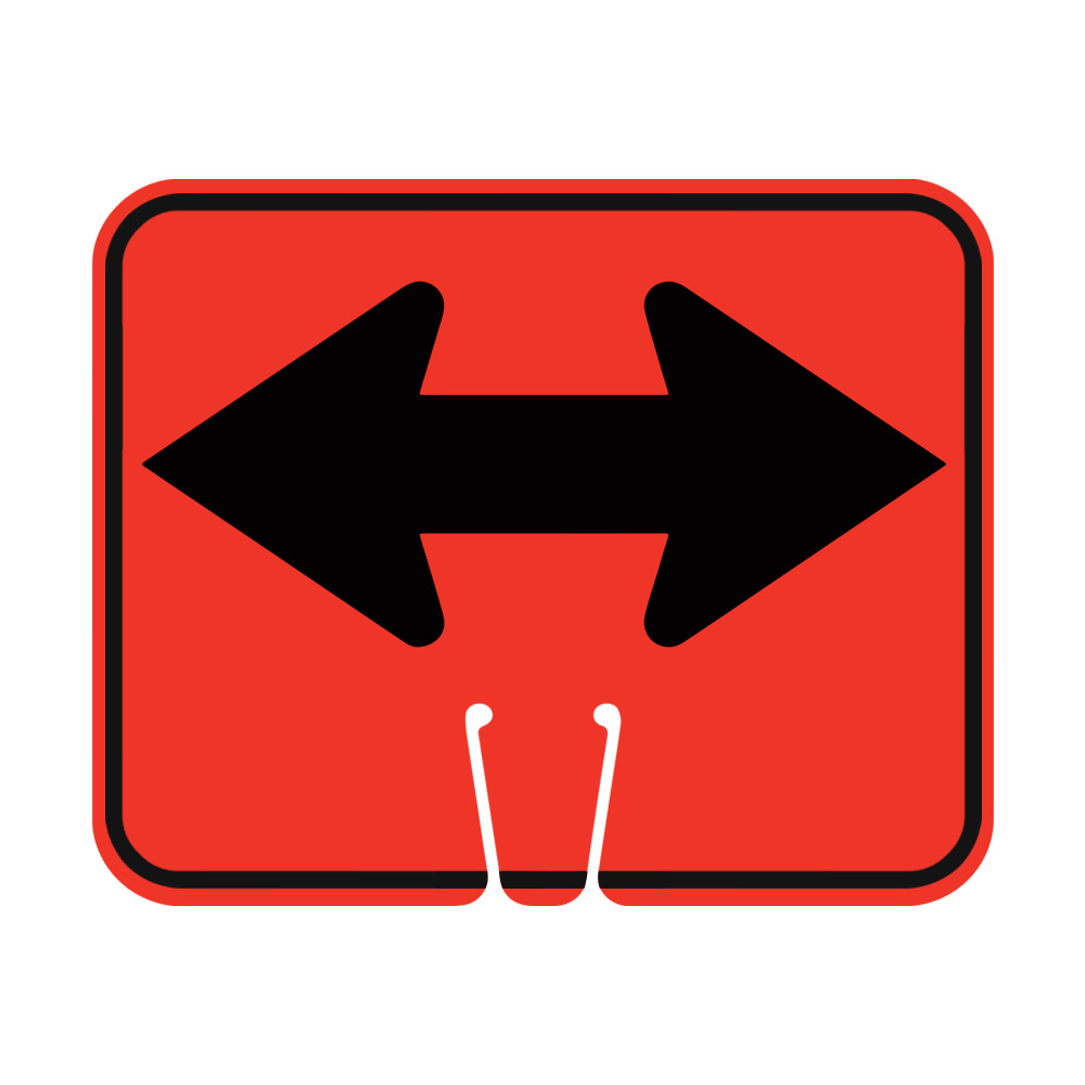 Traffic Cone Sign - DOUBLE ARROW
