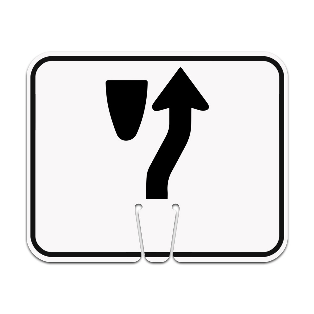 Traffic Cone Sign - KEEP RIGHT Symbol