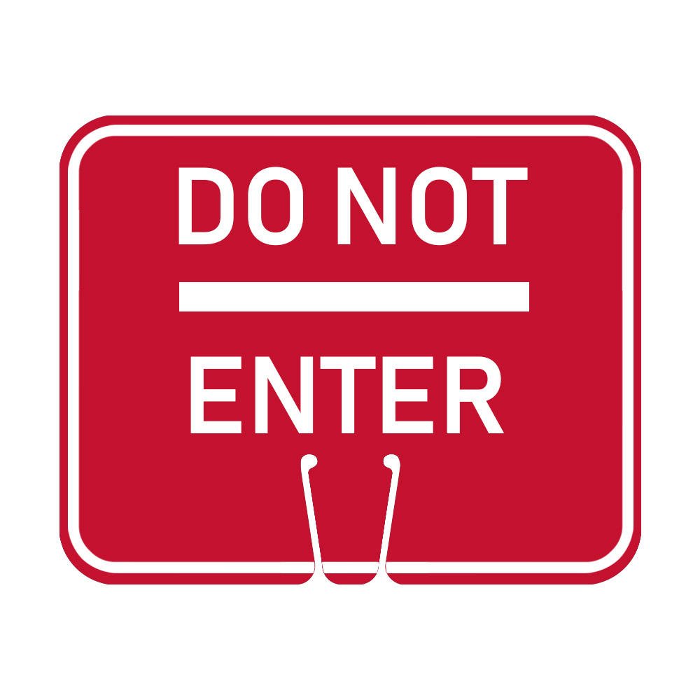 Traffic Cone Sign - DO NOT ENTER - 11" x 13"