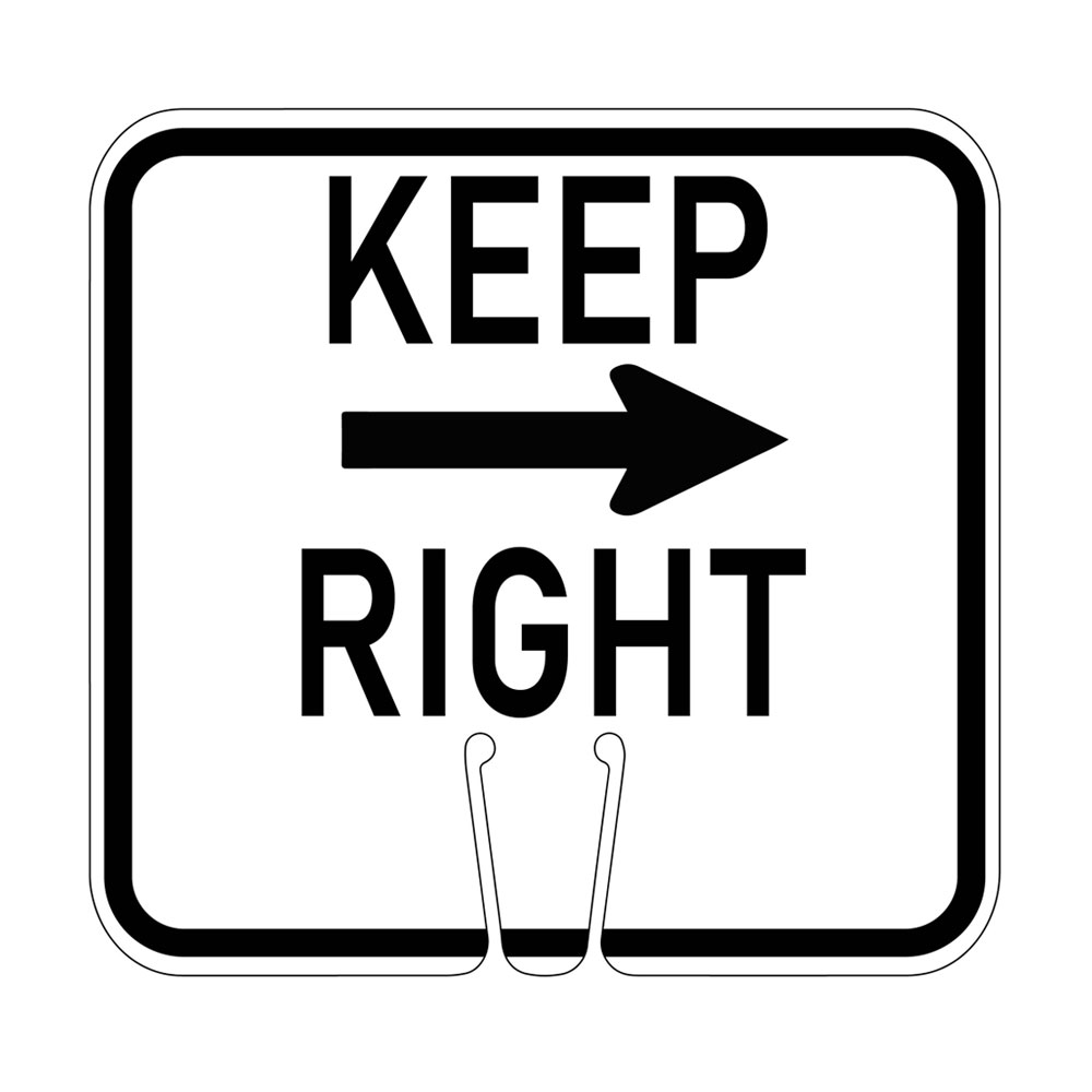 JBC Traffic Cone Sign - KEEP RIGHT - Traffic Cones For Less