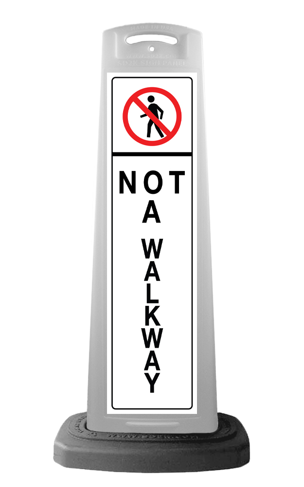 White Vertical Sign Panel w/Base Option - Not A Walkway